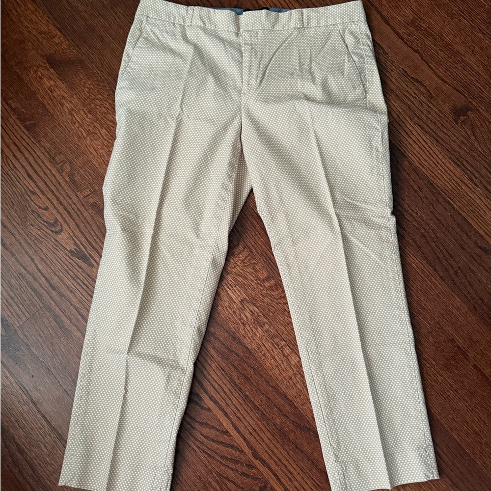 Banana Republic Cream Patterned Trousers